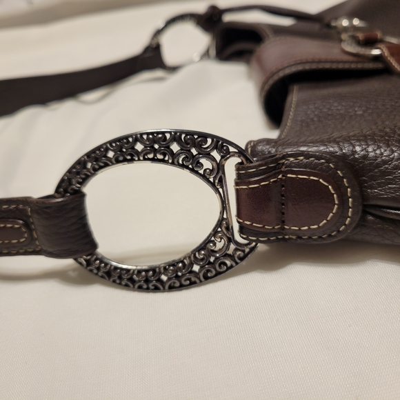 Brighton Brown and Tan Shoulder Bag with Hobo Silhouette - Picture 3 of 9